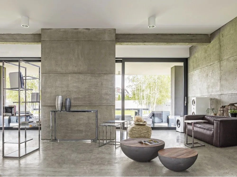 Măsuță de cafea gri/în culoare naturală rotundă din metal ø 90 cm Lancaster – Bizzotto