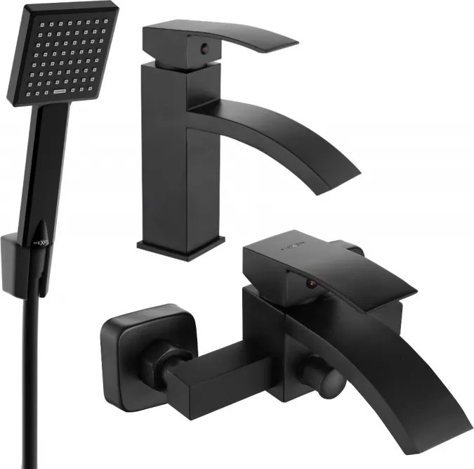 Mexen Libra R45 set de baie, negru - 745103R45-70