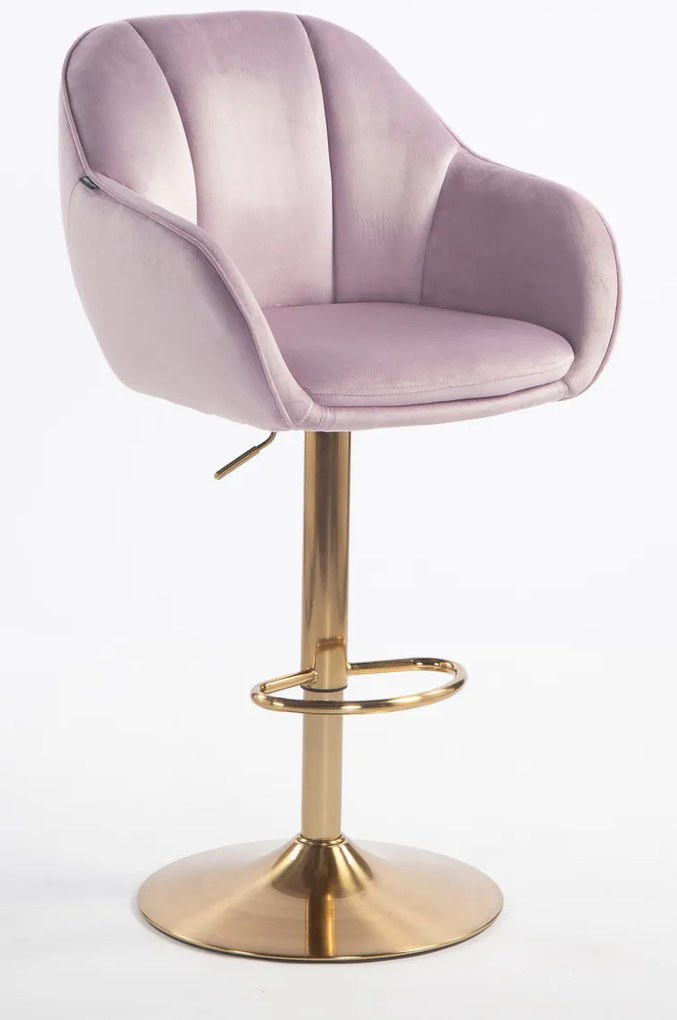 HR2055W Scaun Mov din Catifea cu Bază Aurie