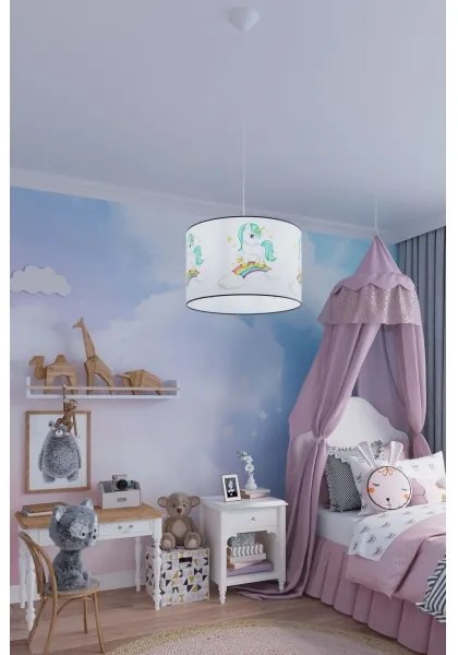 Lustră pe cablu pentru copii Sollux SL.1413 UNICORN 1xE27/15W/230V d. 40 cm