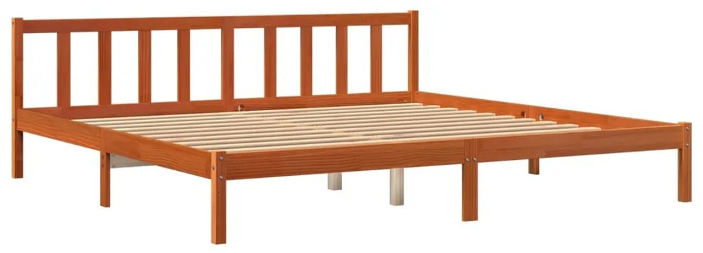 844813 vidaXL Cadru de pat, maro ceruit, 200x200 cm, lemn masiv de pin