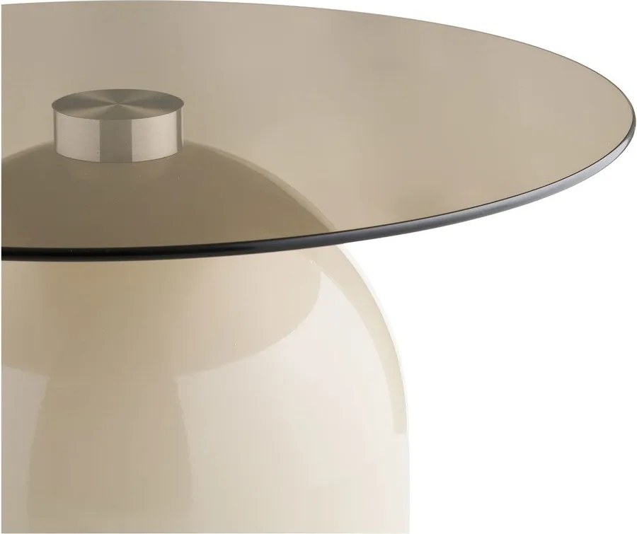 Măsuță de cafea bej rotundă cu blat din sticlă ø 70 cm Ravello – House Nordic