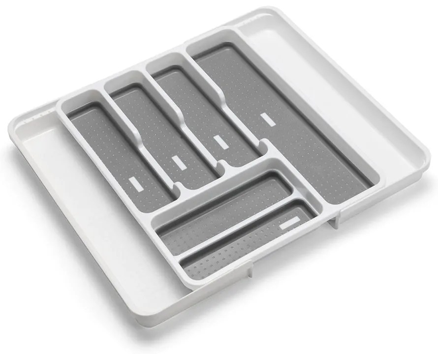 Organizator de tacâmuri alb/gri din plastic 58,5 x 41,5 cm – Addis