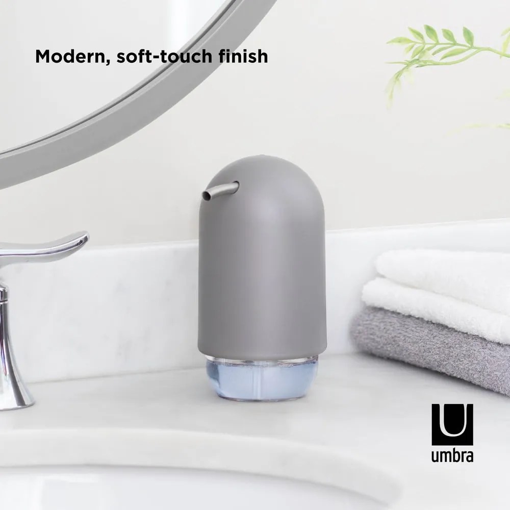 Dozator de săpun lichid gri din plastic 230 ml Touch – Umbra