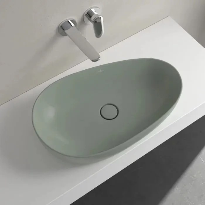 Lavoar pe blat Villeroy&Boch Antao TitanCeram Morning Green CeramicPlus 65x40 cm