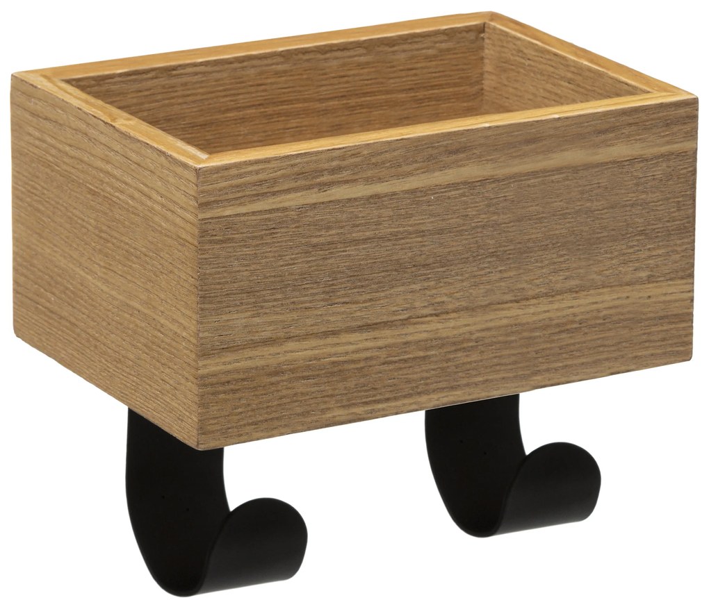 Cuier de perete cu 2 carlige si raft, 20 cm