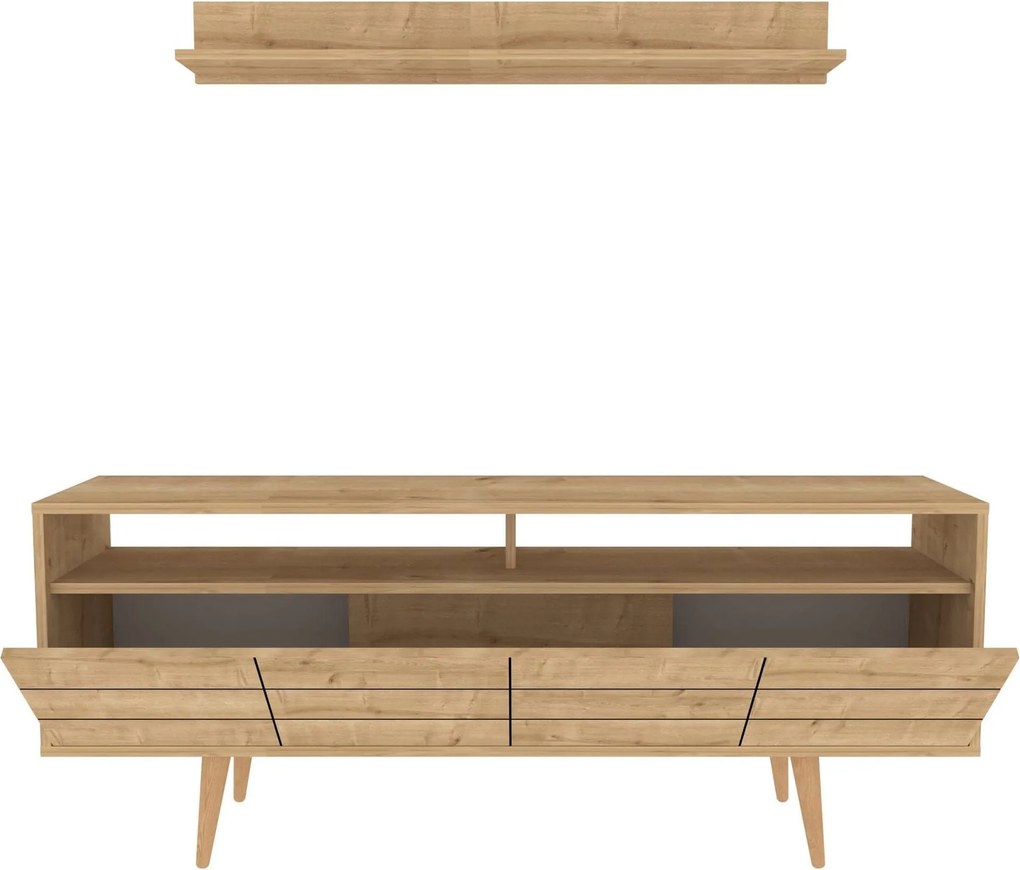 Mobilier living OLA, stejar, PAL melaminat, 2 piese