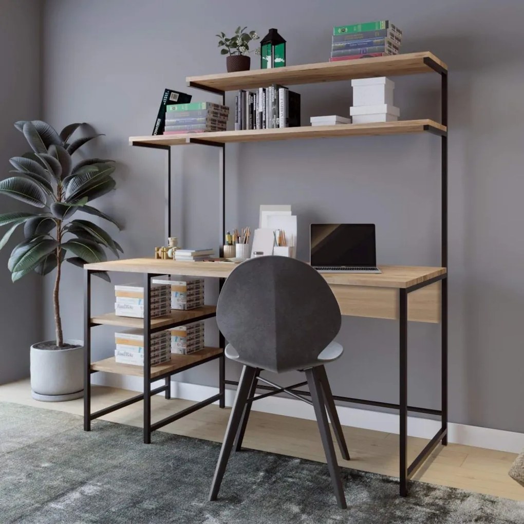 Masă PC Brooklyn (Stejar + Negru). 1073249