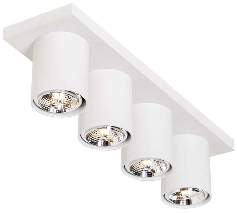 Plafonieră cu spoturi moderne albă cu 4 lumini - Tubo