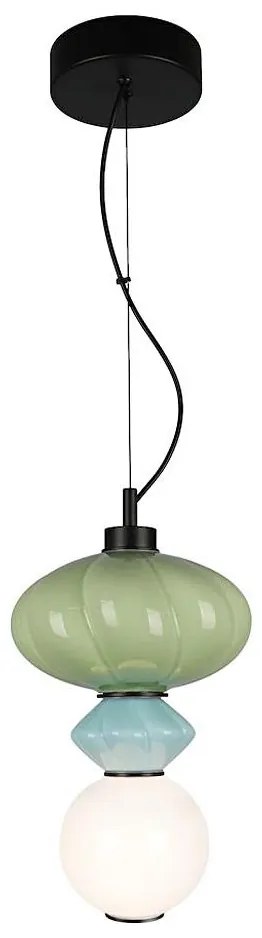 Lustră LED pe cablu ASCOLI LED/8W/230V d. 20 cm verde/albastru