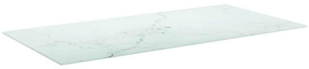 322258 vidaXL Blat masă alb 100x50 cm 6 mm sticlă securizată design marmură