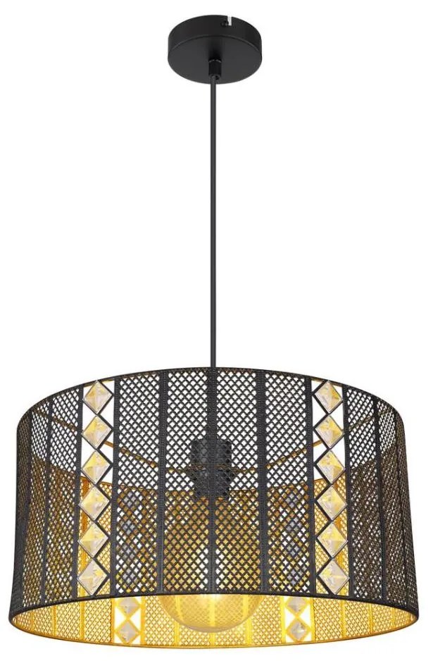 Lustră pe cablu Globo 15450H ABINY 1xE27/60W/230V auriu/negru