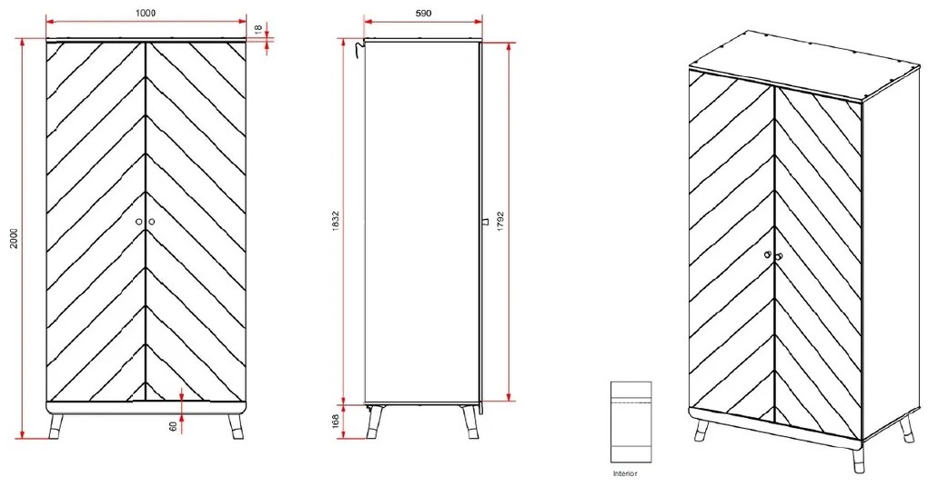 Dulap BILLY cu 2 Uși pentru Copii, Alb Satinat (MDF) – Billy – Vipack