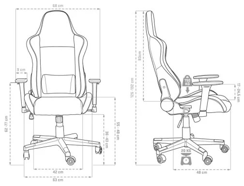 Scaun de joc negru/roșu Yenkee