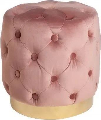 Taburete Modern Barock 35cm, roz/ auriu