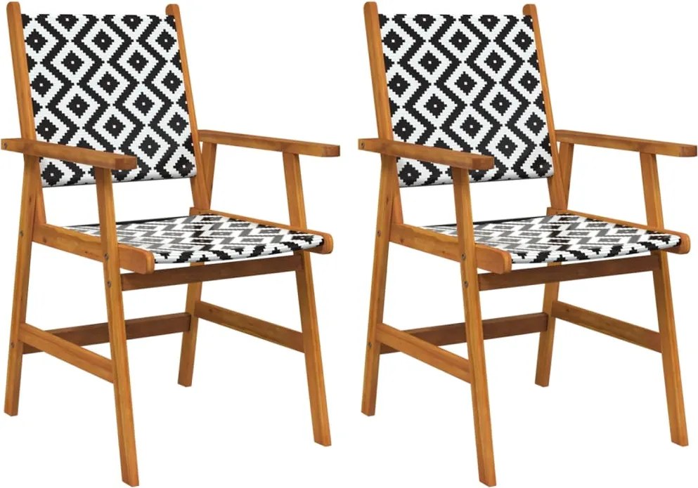 vidaXL Scaune de grădină, 2 buc., lemn masiv de acacia