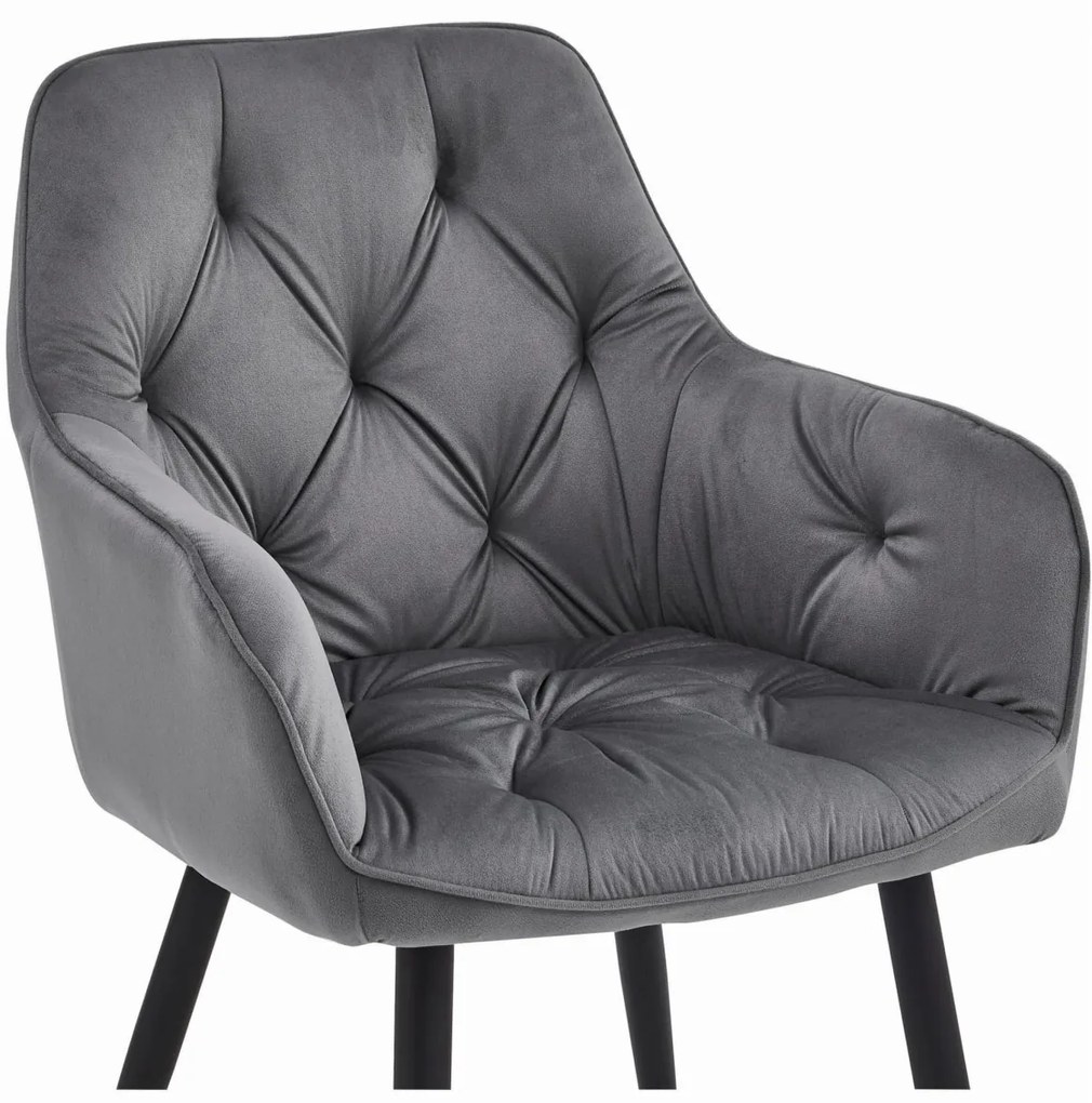 Scaun de masa JORK VELVET, gri inchis