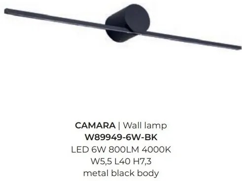 Aplica de perete LED pentru oglinda sau tablou CAMARA negru 6W