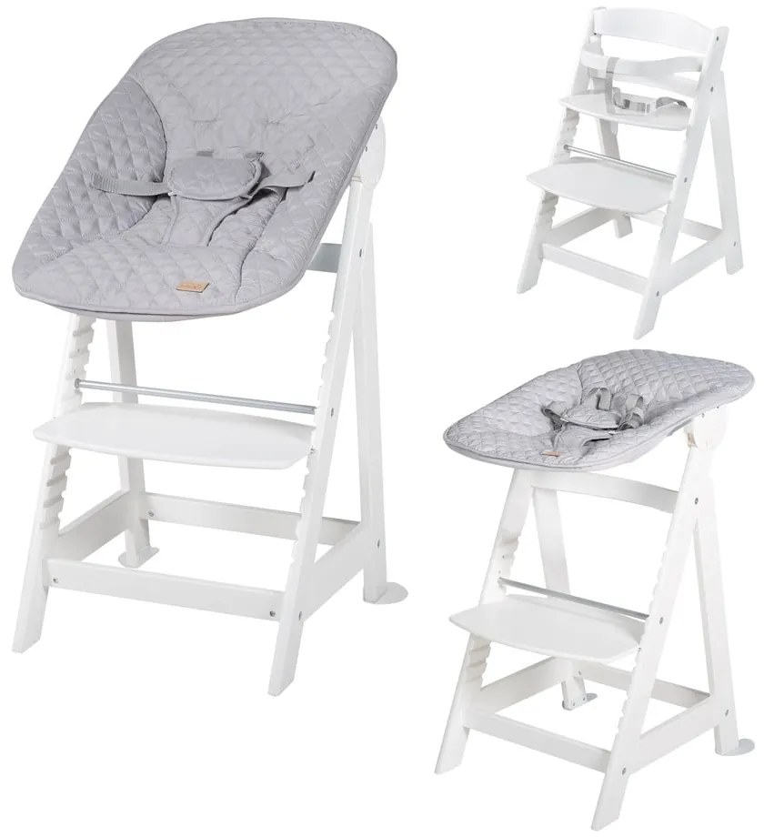 Scaun de masă pentru bebe alb Grow-Along – Roba