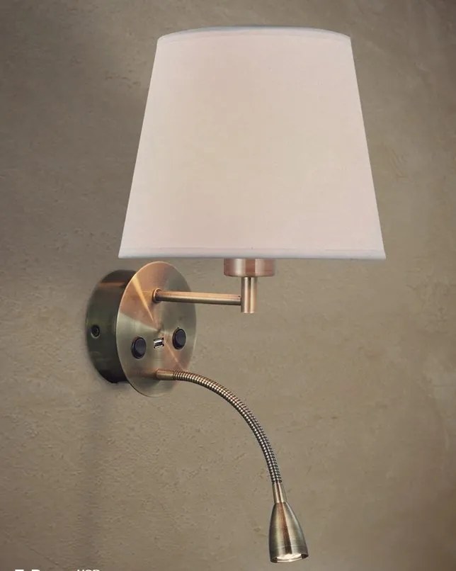 Aplica de perete cu reader LED CAICOS nickel satinat