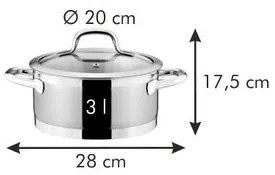Oală cu capac Tescoma PRESIDENT, 20 cm, 20 cm