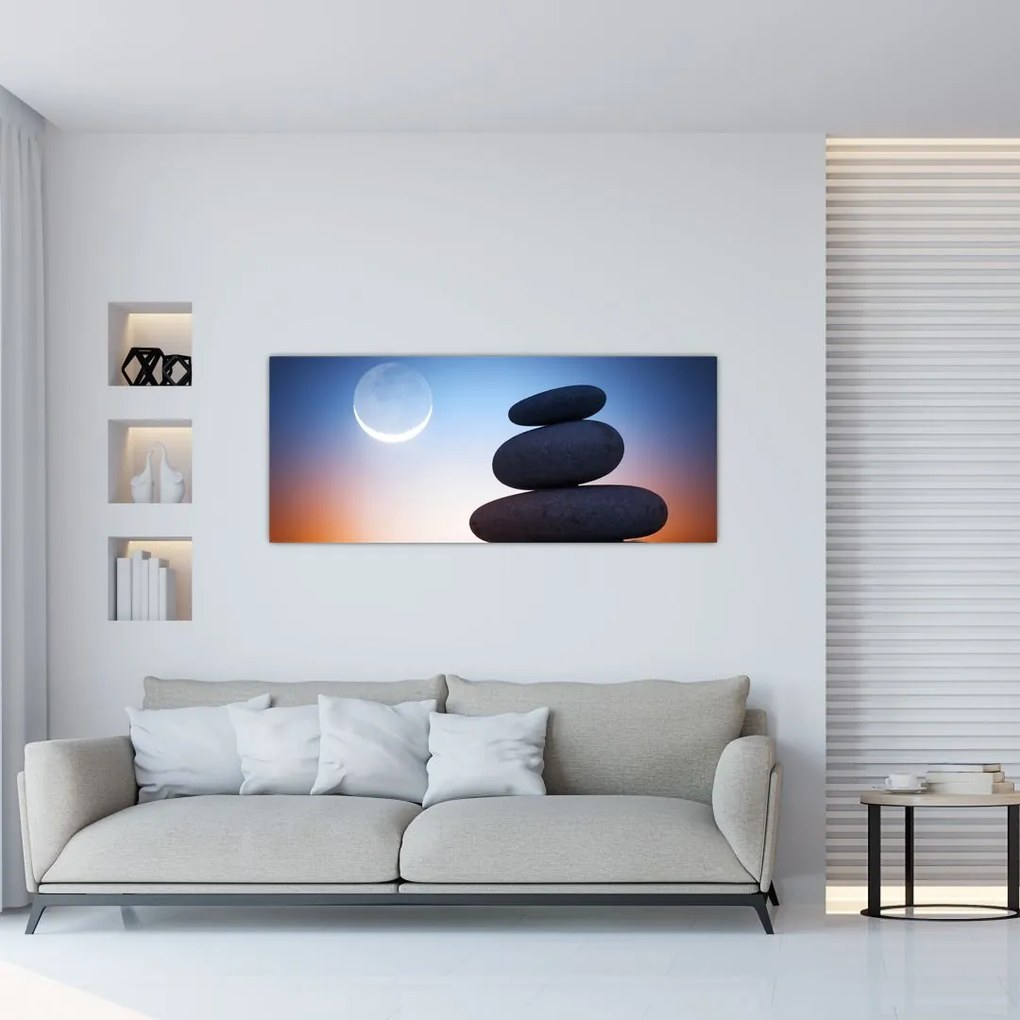 Tablou cu pietre suprapuse (120x50 cm)