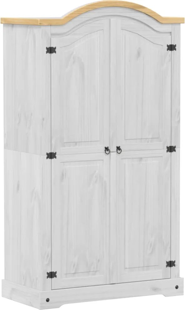 vidaXL Șifonier „Corona”, alb, 102x52x186 cm, lemn masiv de pin
