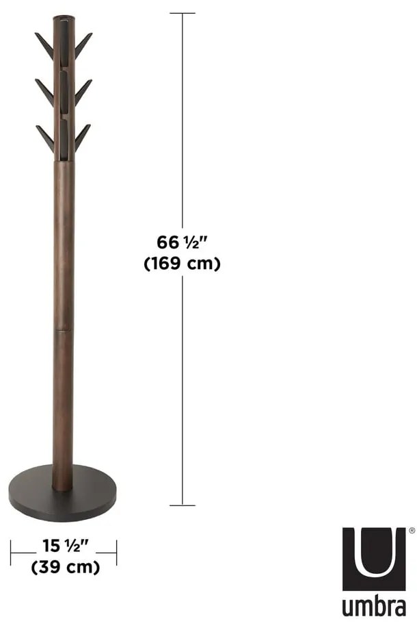 Cuier negru din lemn de arbore de cauciuc Flapper – Umbra