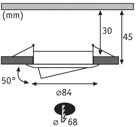 Paulmann 93871 - Spot LED încastrat COIN 6W, dimerizabil, IP23, 230V pentru baie