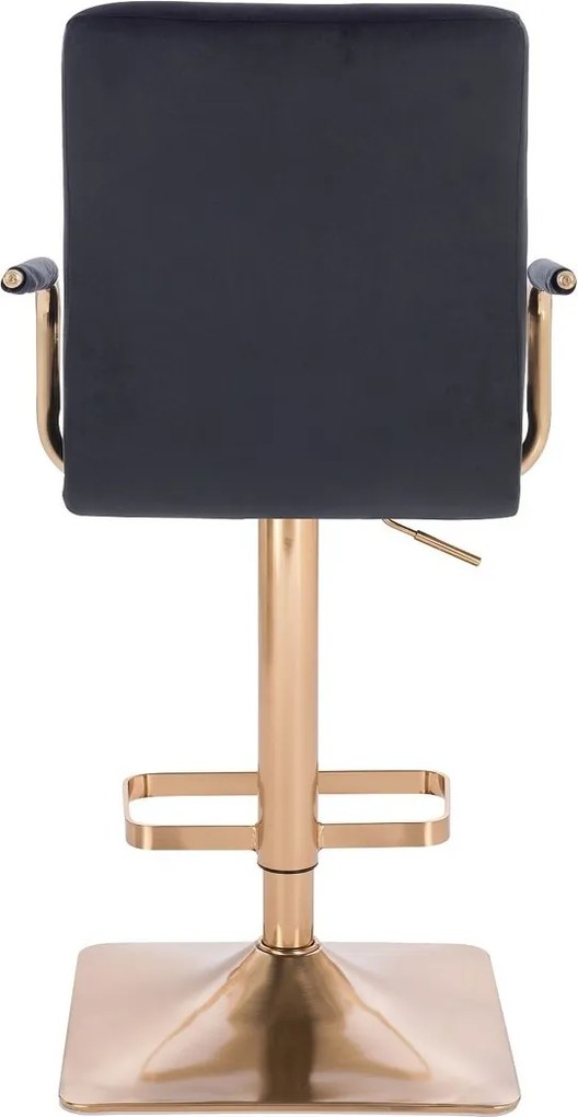 HC1015WP Pătrat Scaun Neagră Catifea cu Bază Aurie