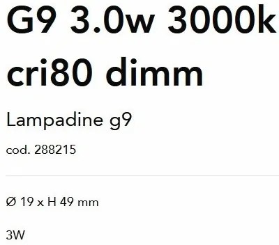 Bec LED dimabil, G9 3W 3000k cri80 dimm