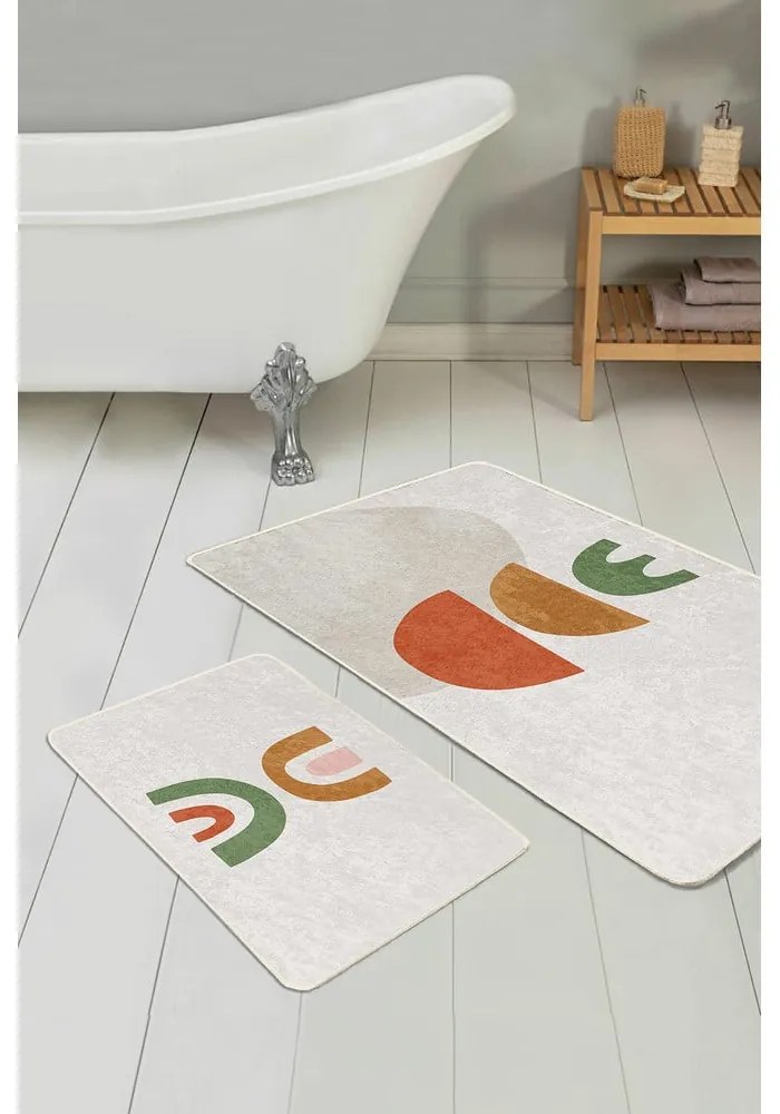 Covorașe de baie bej 2 buc. 60x100 cm – Mila Home