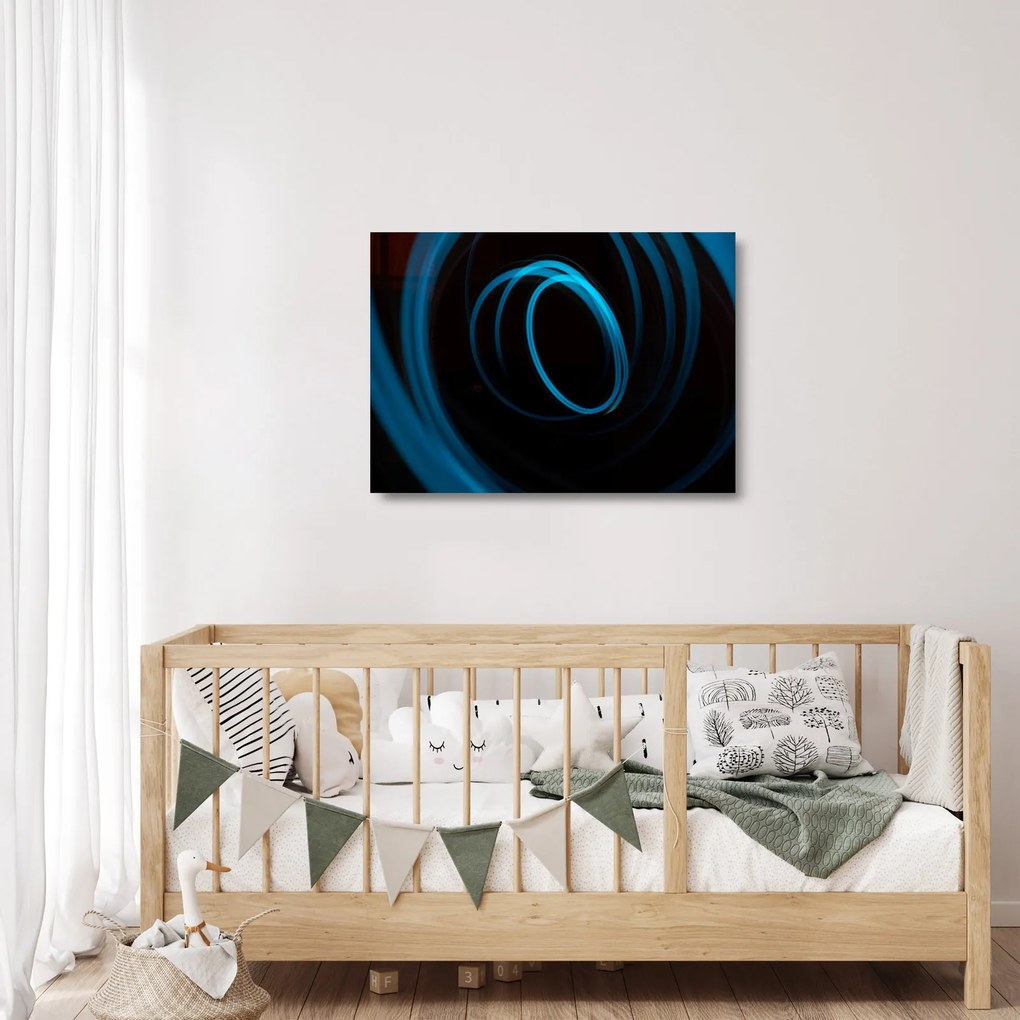 Tablou pe sticlă cu linie albastră (70x50 cm)