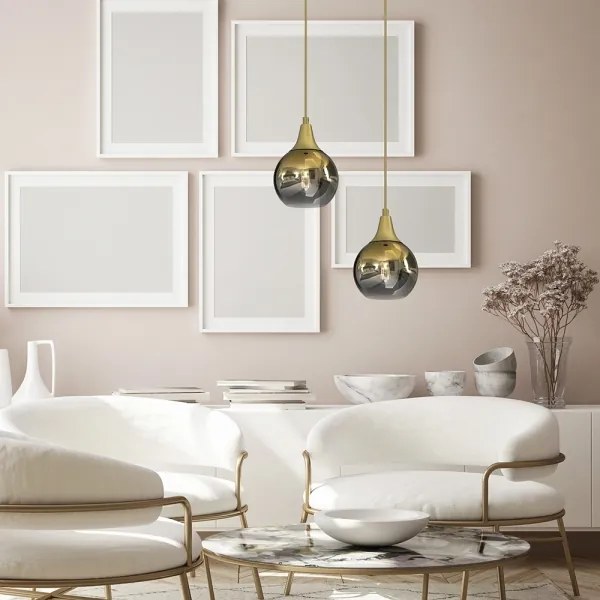 Lustră pe cablu MONTE 1xE27/60W/230V d. 15 cm aurie