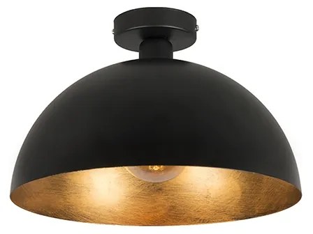 Plafoniera industriala neagra cu auriu 35 cm - Magna