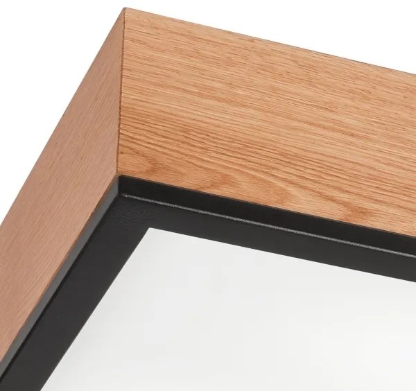 Plafonieră OAK SQUARE 2xE27/15W/230V 31x31 cm stejar/negru