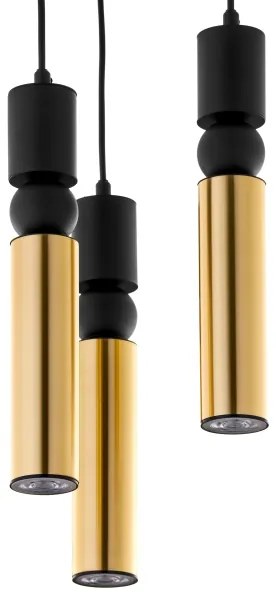 Lustră pe cablu Jupiter 2016 ALAS 3xGU10/10W/230V auriu/negru