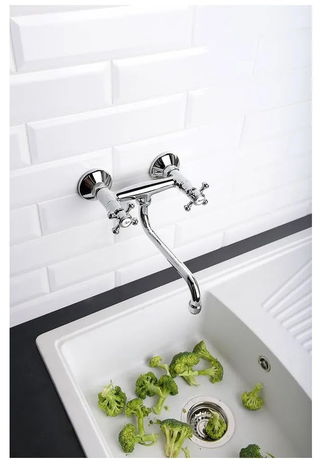 Baterie roz pentru chiuvetă cu montare pe perete (1 ieșire) Antea – Sapho