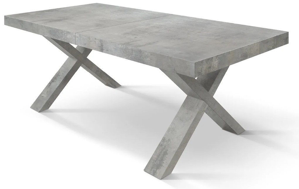 MASA  BIG FAMILY, picior  X - GRI CIMENT - 160 cm / 90 cm / h 77