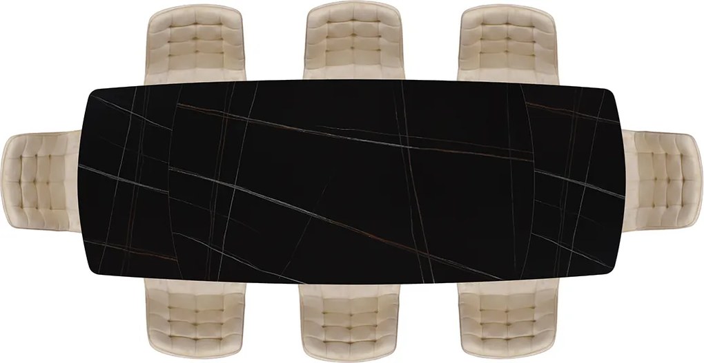 Masa ceramica extensibila Sahara Noir 140 x 90 x 75 cm