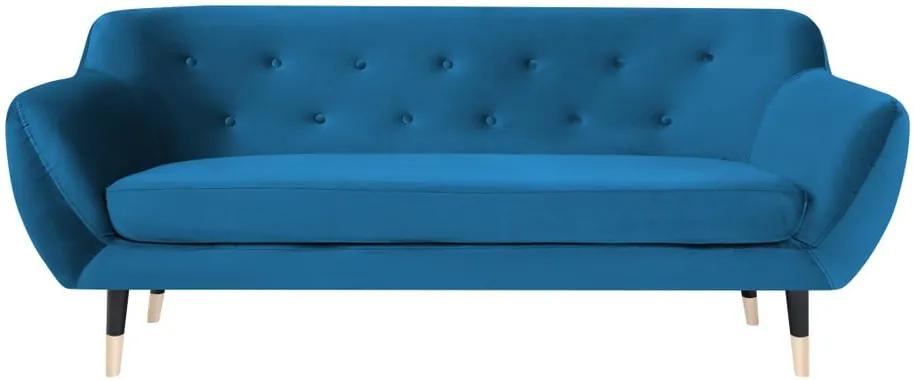 Canapea cu 2 locuri și picioare negre Mazzini Sofas AMELIE, albastru