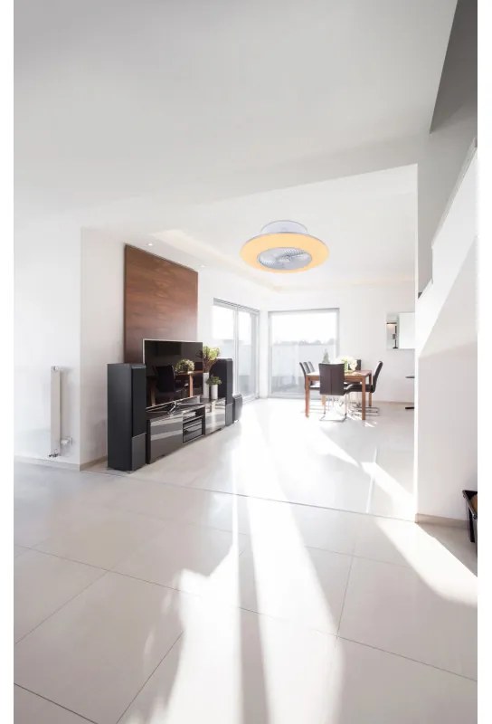 Plafoniera LED Kello 03623, cu ventilator, dimabila, cu telecomanda, 36W, 2200lm, lumina calda+neutra+rece, IP20, alba, Globo Lighting