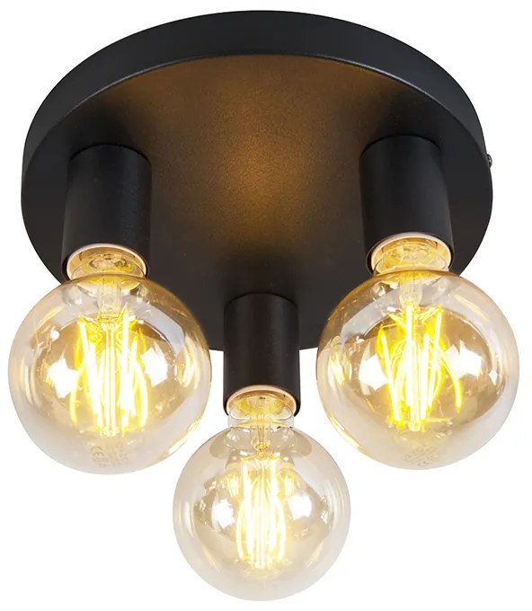 Plafoniera moderna inteligenta neagra cu 3 becuri WiFi G95 - Facil