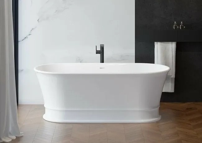 Cada baie freestanding ovala, compozit, 170 x 84 cm, Cast Marble Alcamo 170 x 84 cm