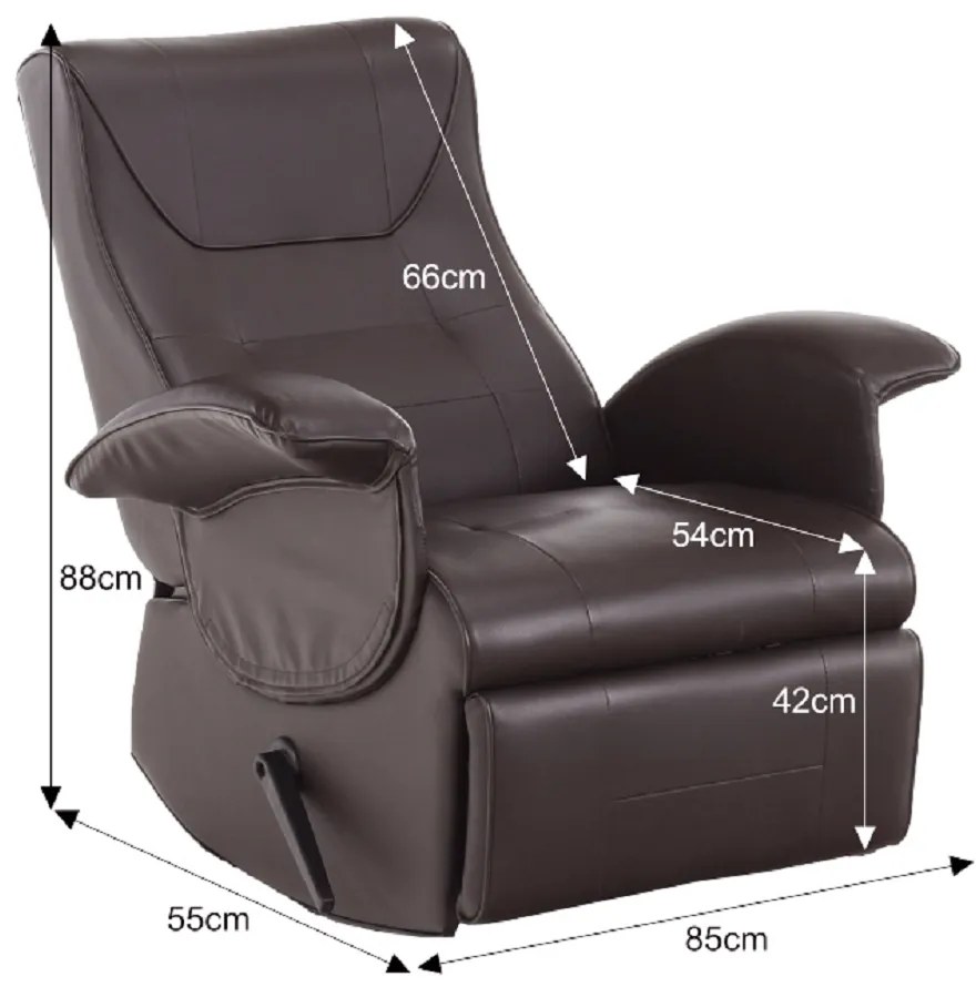 Fotoliu relaxant, piele eco maro , ROMELO C3