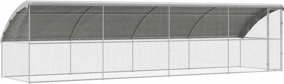 vidaXL Cușcă pentru pui 4 pcs Argintiu 800 x 200 x 198,5 cm