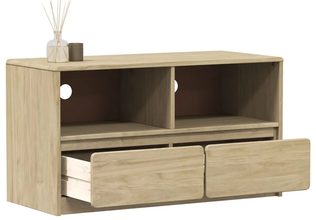 vidaXL Dulap TV &quot;SAUDA&quot;, stejar, 99x43x55 cm, lemn masiv de pin