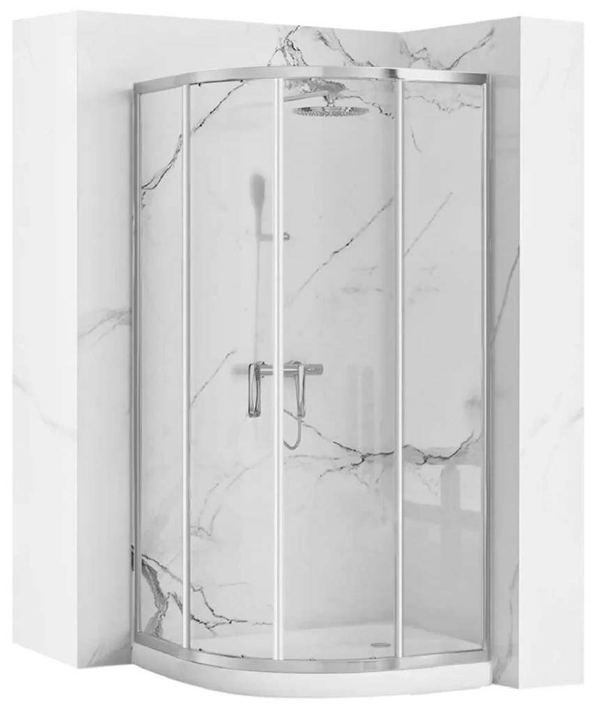 Rea Look cabină de duș 100x80 cm semicircular crom luciu/sticlă transparentă REA-K7901