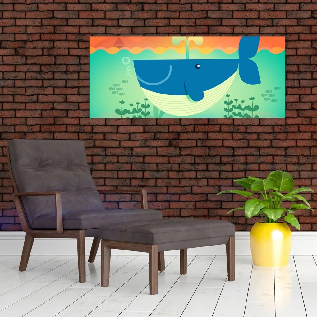 Tablou - Balena veselă (120x50 cm)