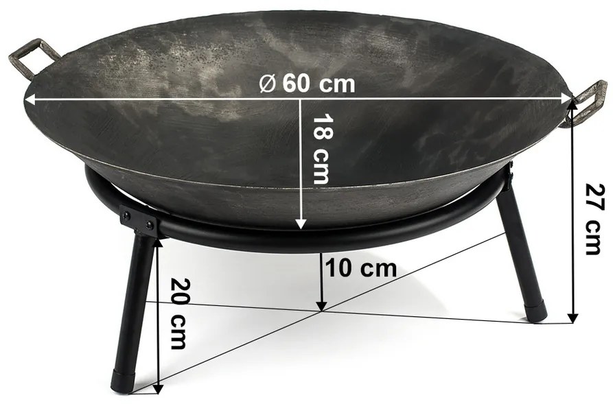 Vatră de foc rotundă, diametru 60 cm
